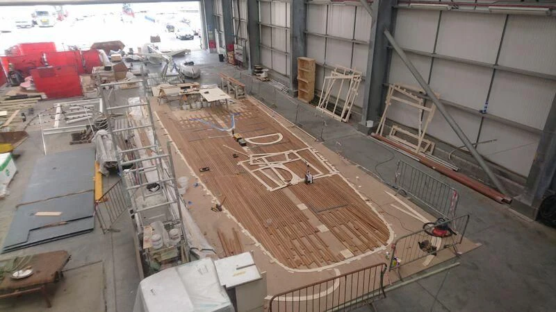 a construction site with a few construction vehicles aboard ODYSSEY III Yacht for Sale