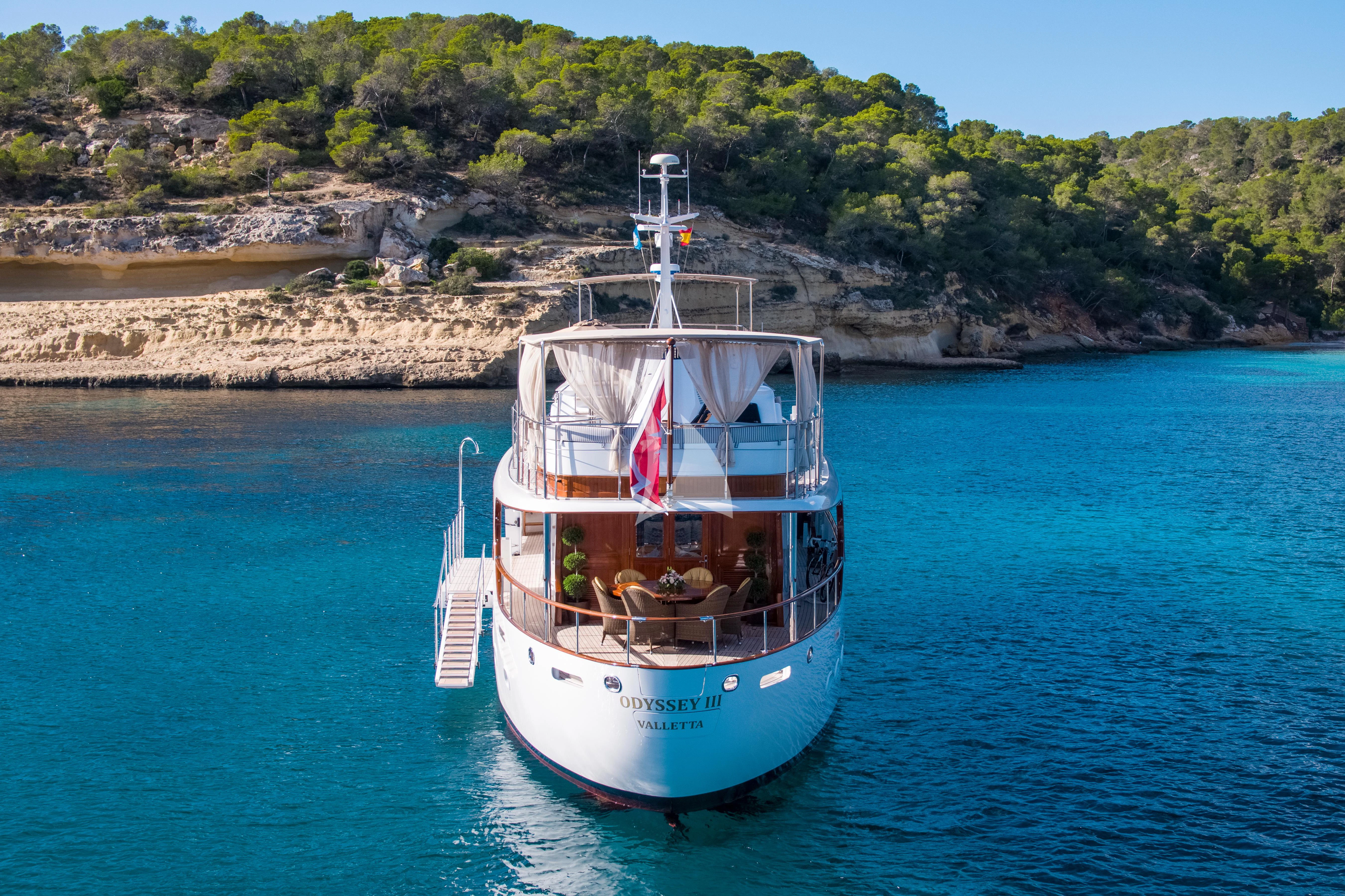 a boat on the water aboard ODYSSEY III Yacht for Sale