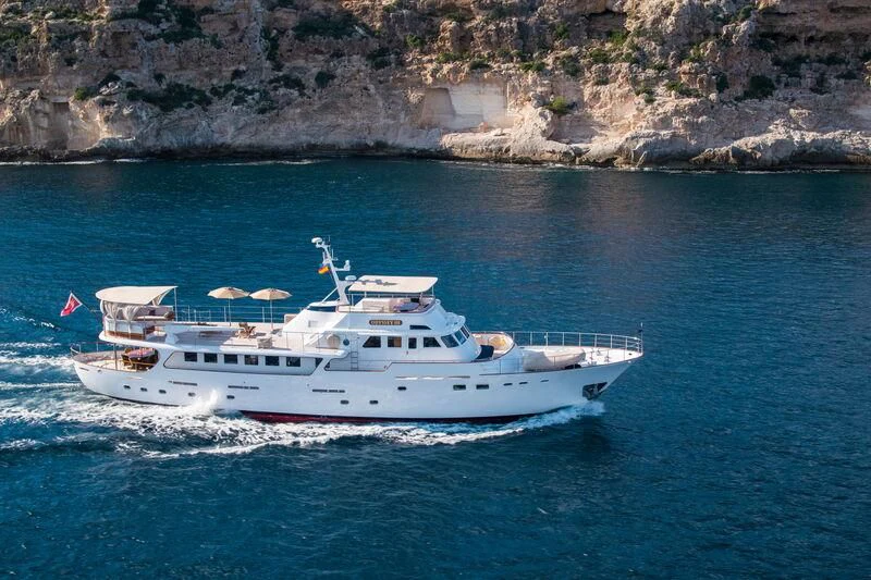 a boat on the water aboard ODYSSEY III Yacht for Sale