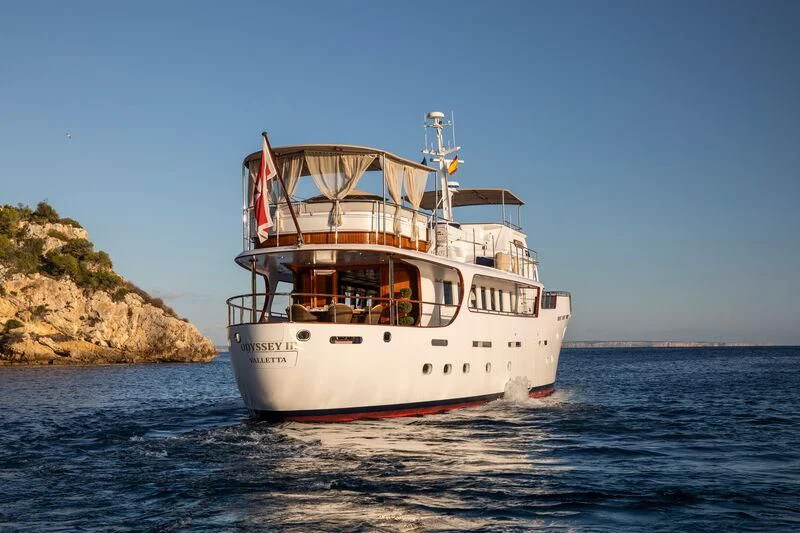 a boat on the water aboard ODYSSEY III Yacht for Sale
