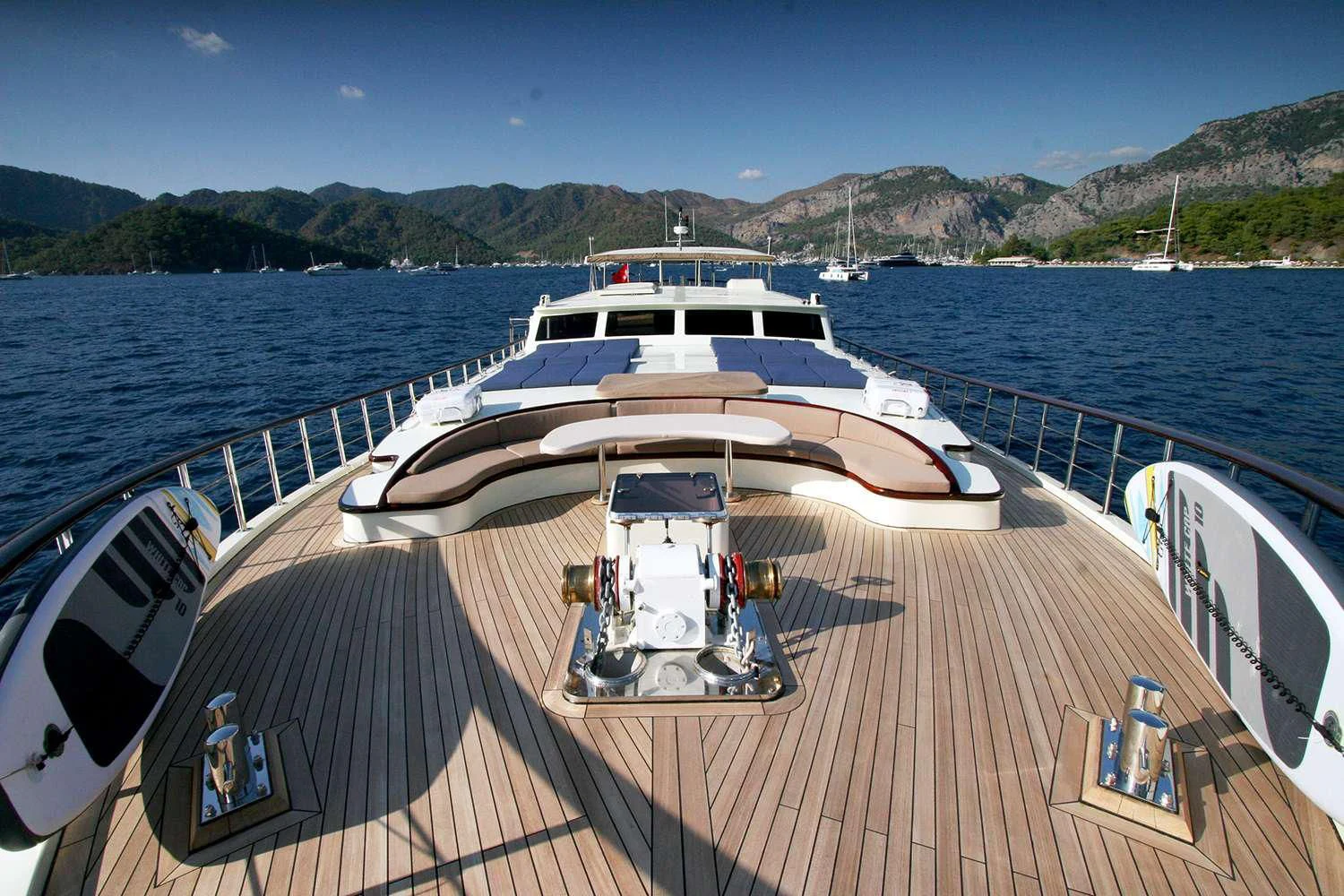 a boat on a deck aboard ALWAYS SMILE Yacht for Charter