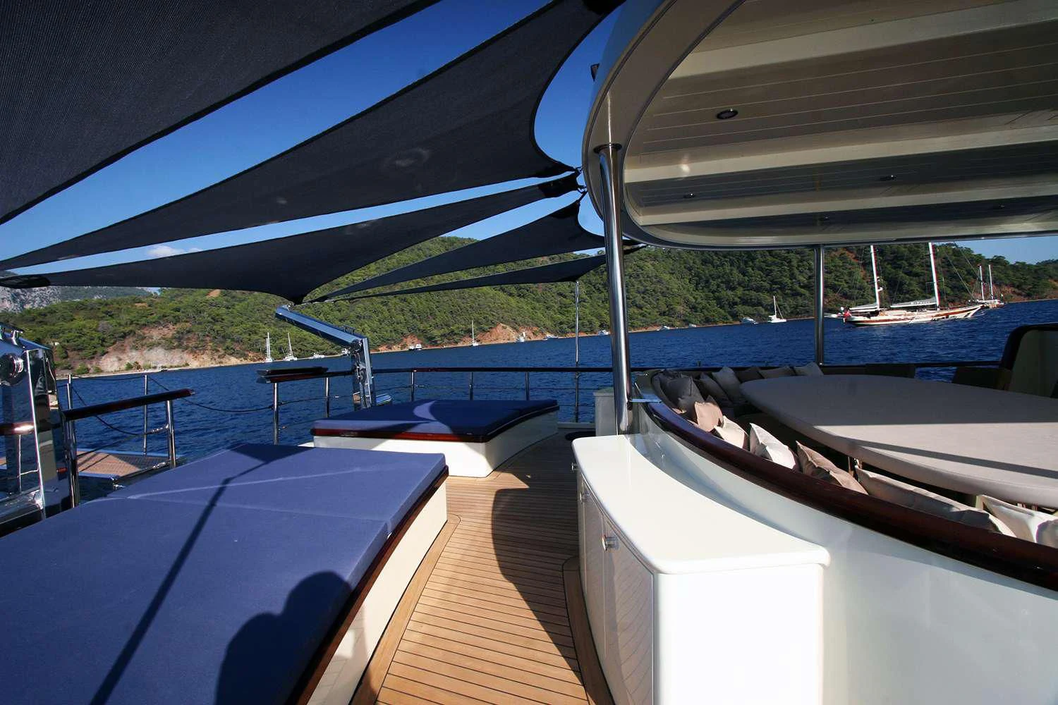 a boat on the water aboard ALWAYS SMILE Yacht for Charter