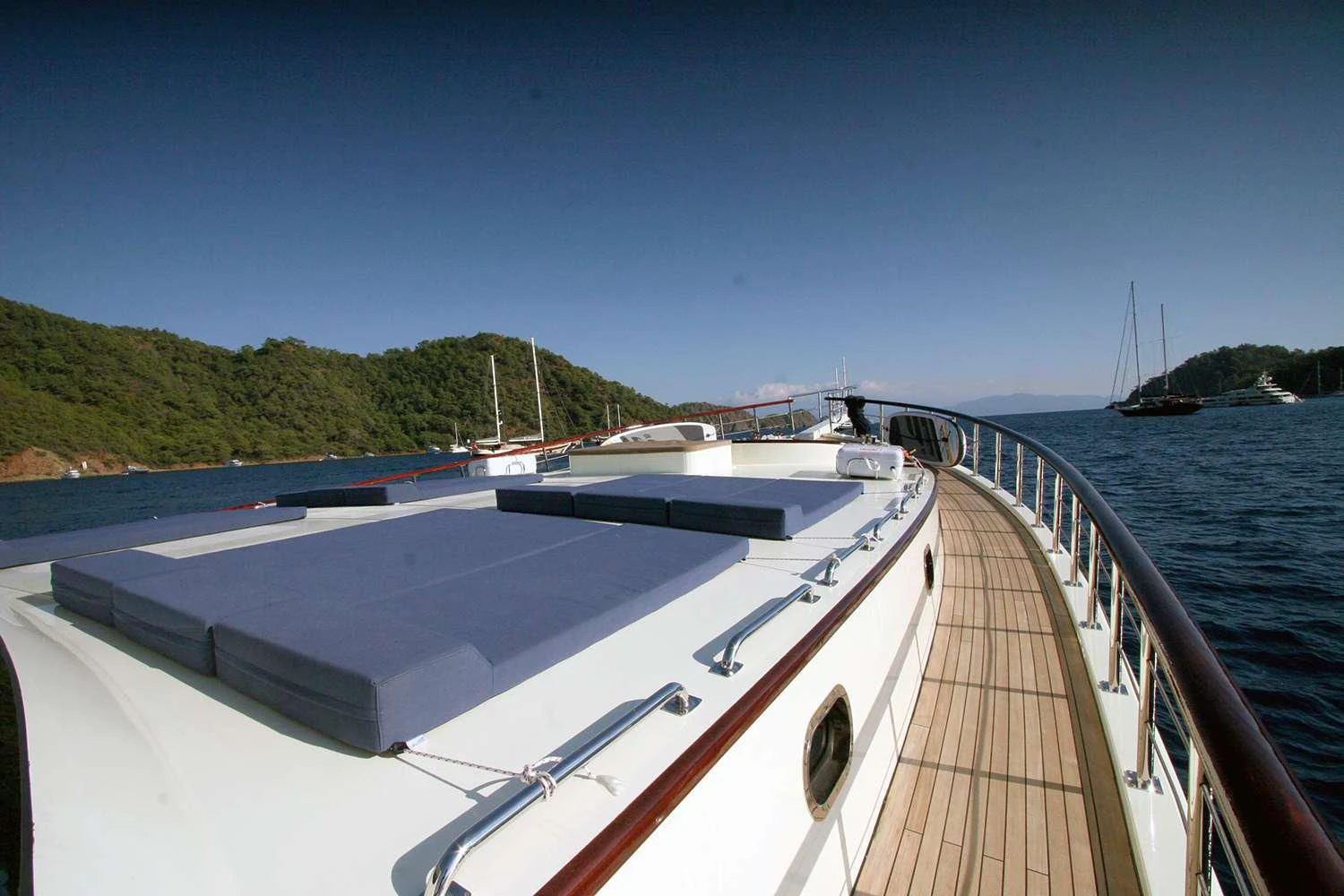 a boat on the water aboard ALWAYS SMILE Yacht for Charter