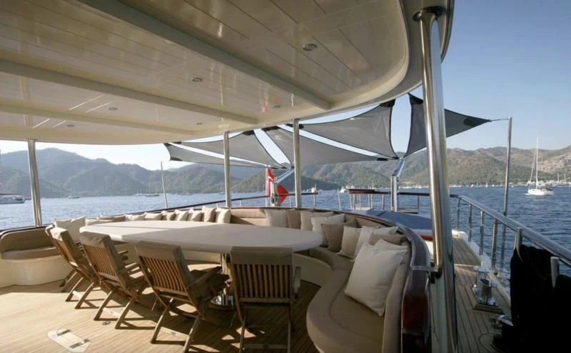 a boat on the water aboard ALWAYS SMILE Yacht for Charter