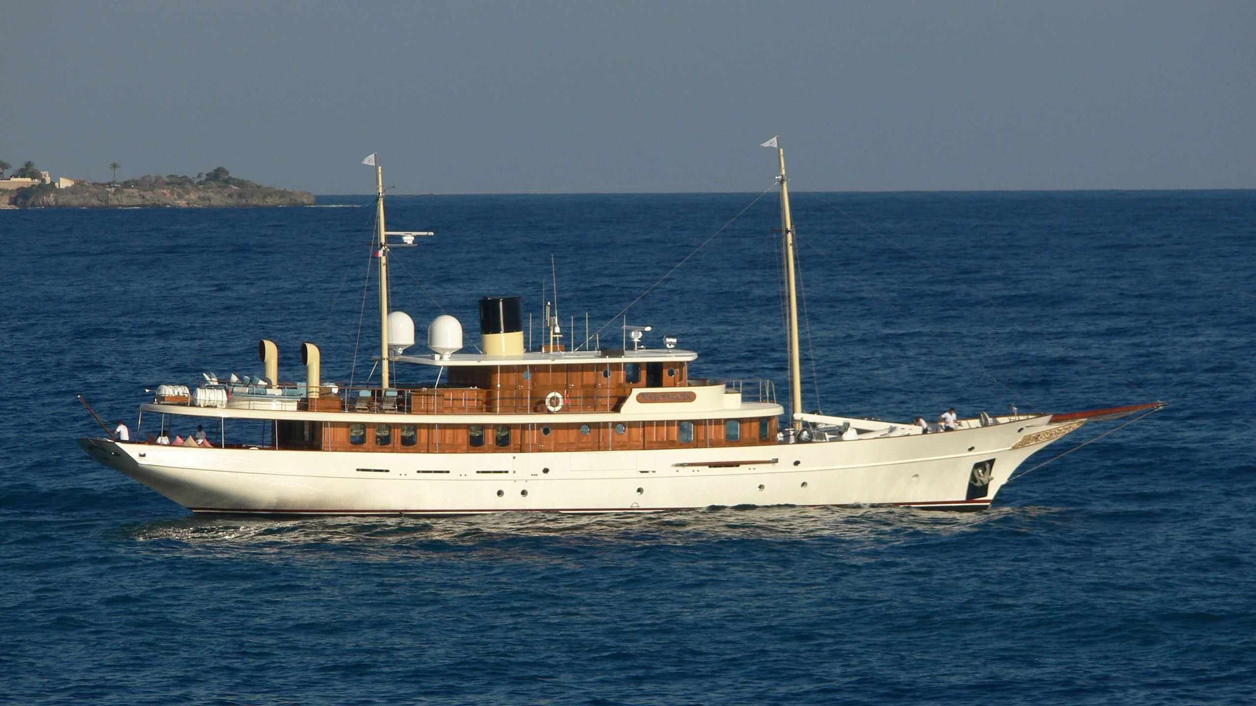 a large white boat in the water aboard ARRIVA Yacht for Sale