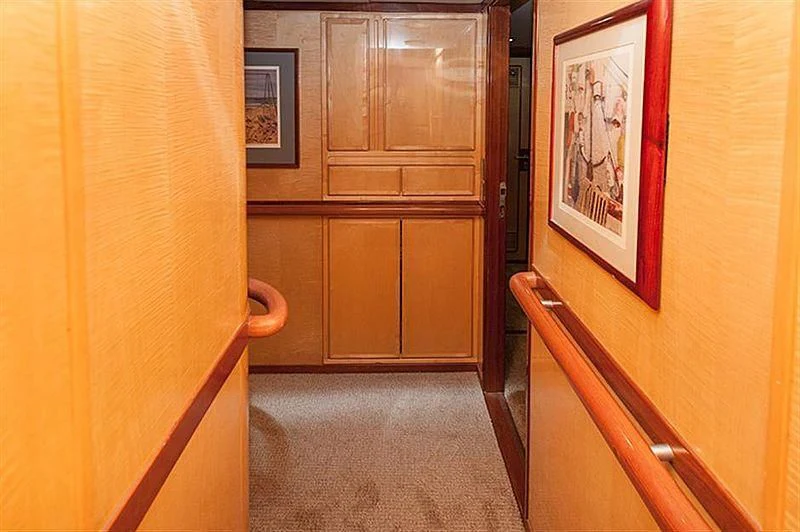 a wooden cabinet in a room aboard ALL OF ME Yacht for Sale
