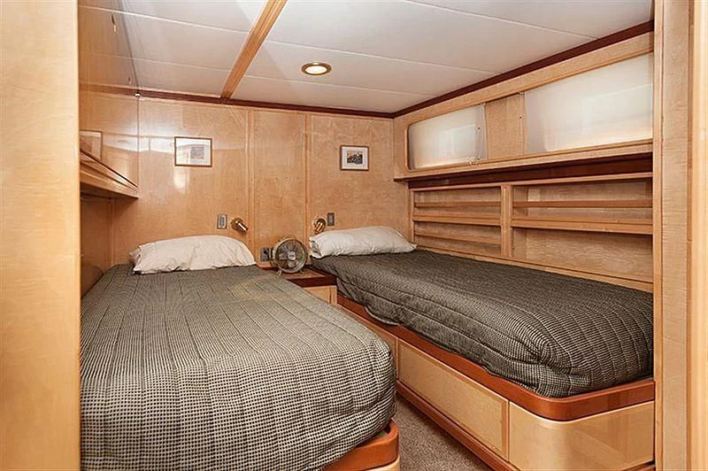 a room with two beds aboard ALL OF ME Yacht for Sale