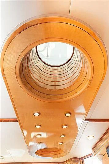 a circular ceiling fan aboard ALL OF ME Yacht for Sale