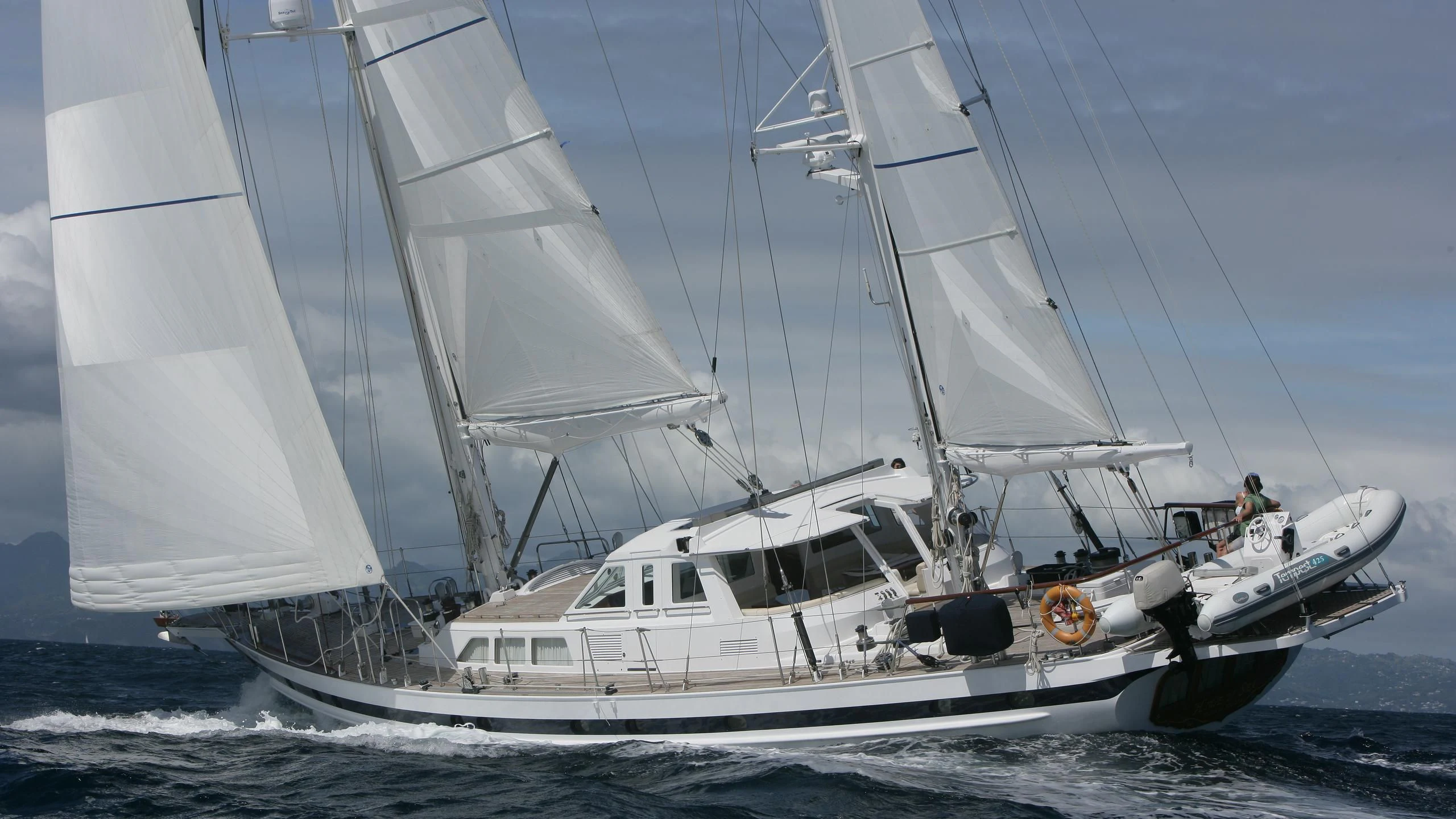 a boat on the water aboard HIDE N SEA Yacht for Sale