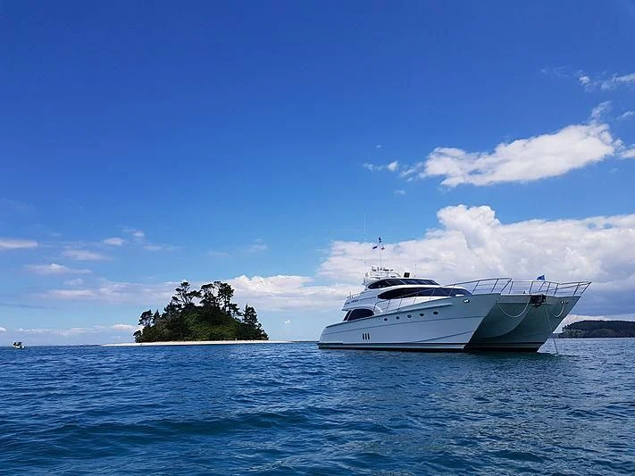 a boat on the water aboard AZURE II Yacht for Sale