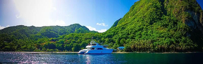 a boat on the water aboard AZURE II Yacht for Sale