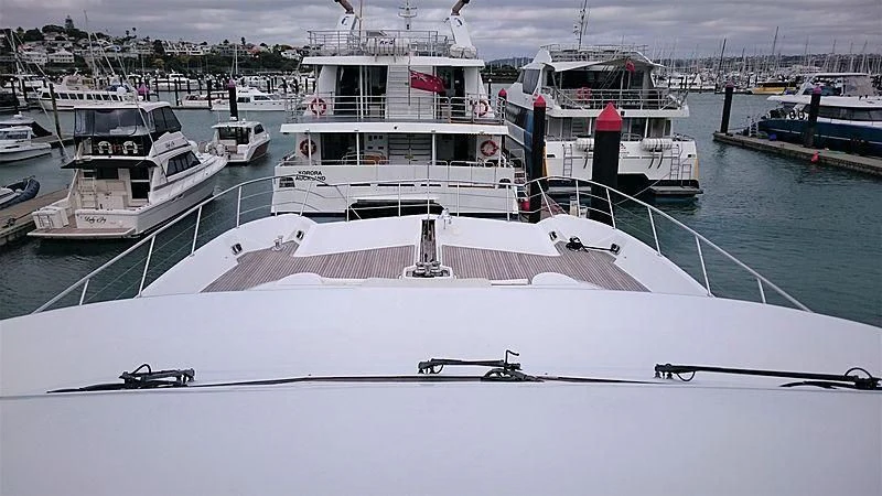 a group of boats in a harbor aboard AZURE II Yacht for Sale