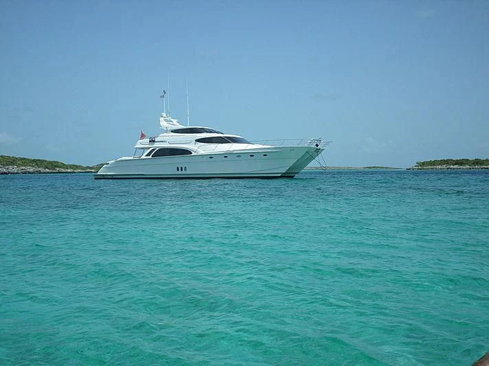 a white boat in the water aboard AZURE II Yacht for Sale
