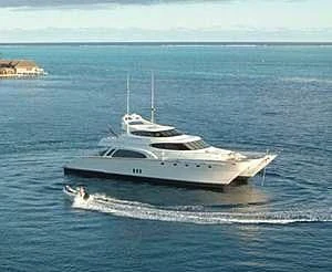 a boat in the water aboard AZURE II Yacht for Sale