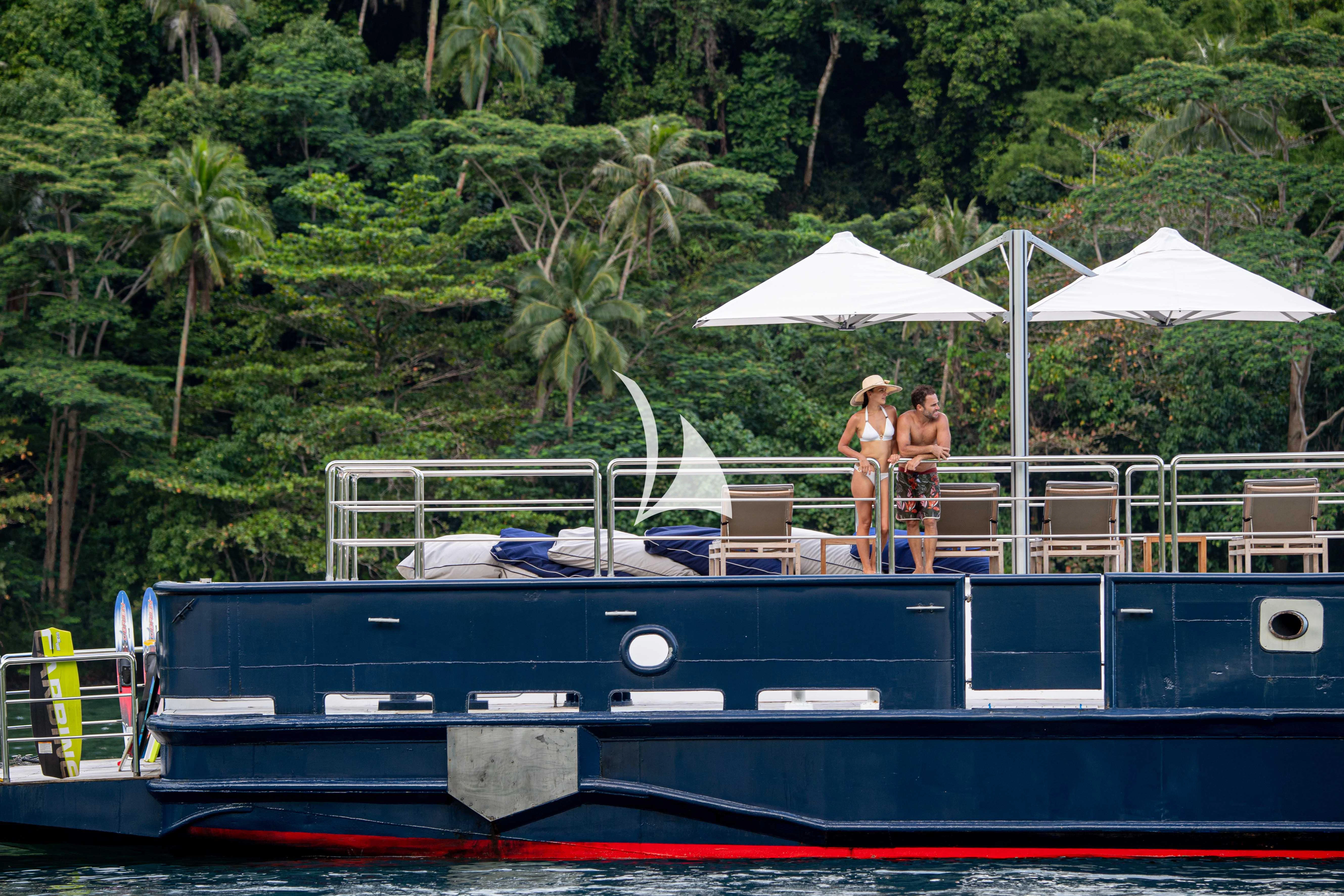 a couple of people on a boat aboard LATITUDE Yacht for Sale