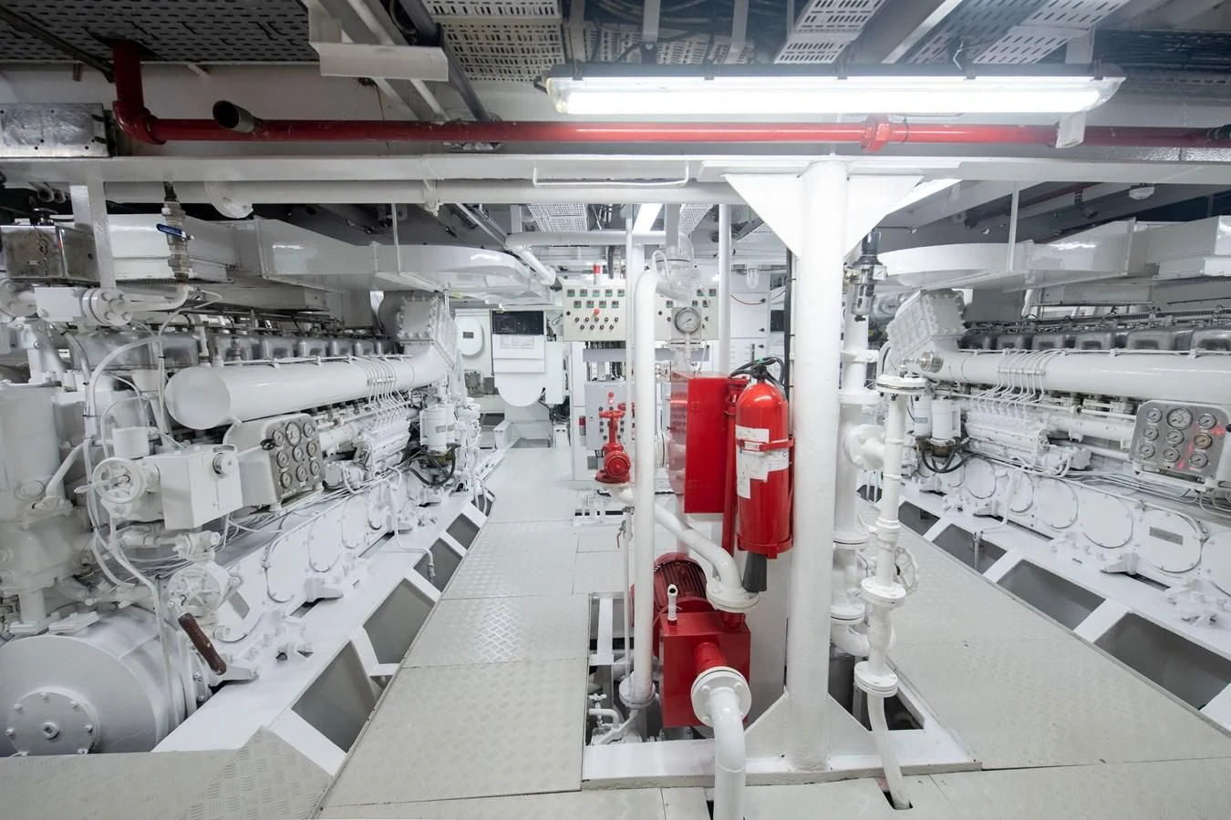 a large room with machinery aboard LATITUDE Yacht for Sale