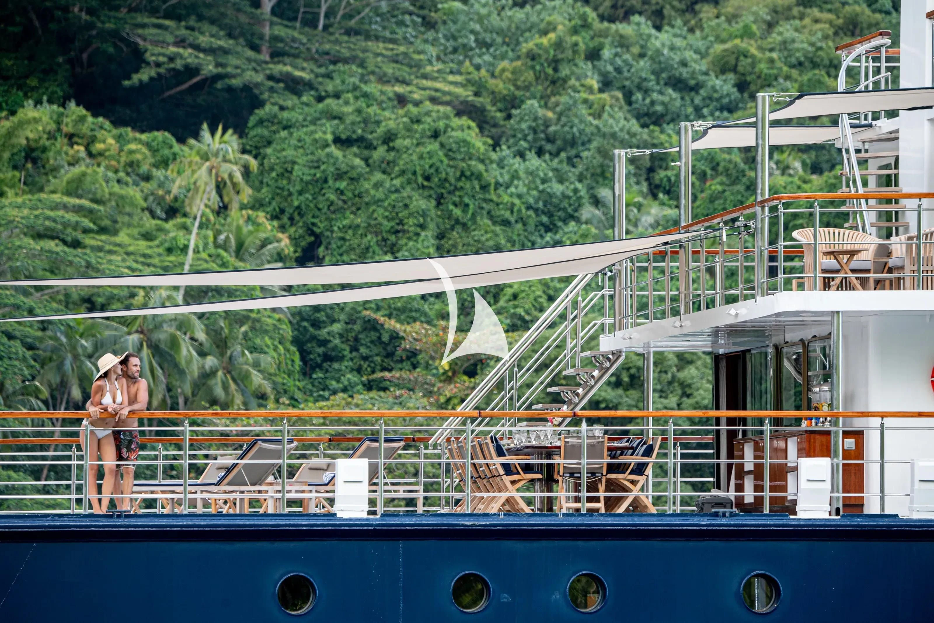 people standing on a deck aboard LATITUDE Yacht for Sale
