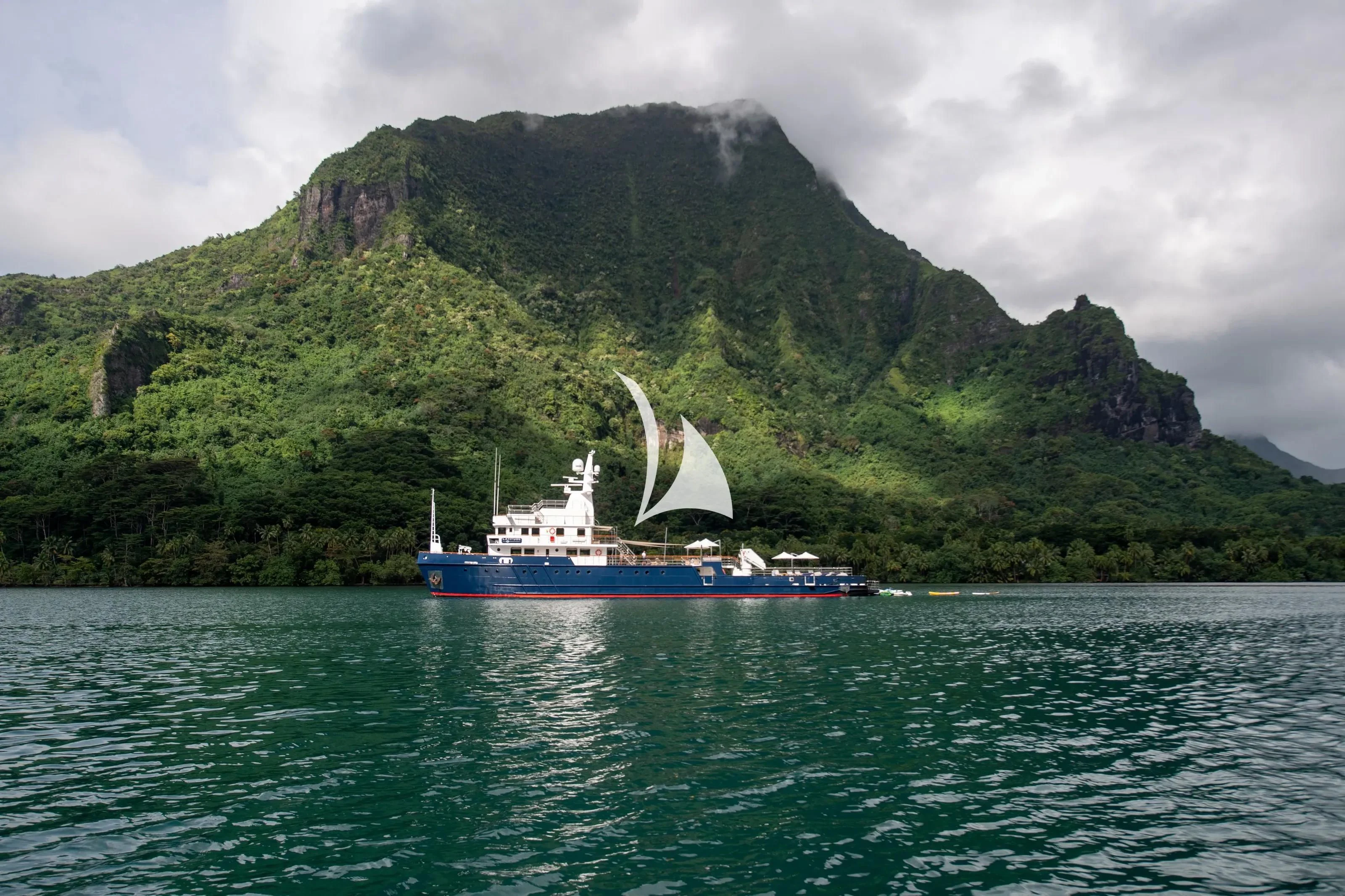 a boat sailing in the sea aboard LATITUDE Yacht for Sale