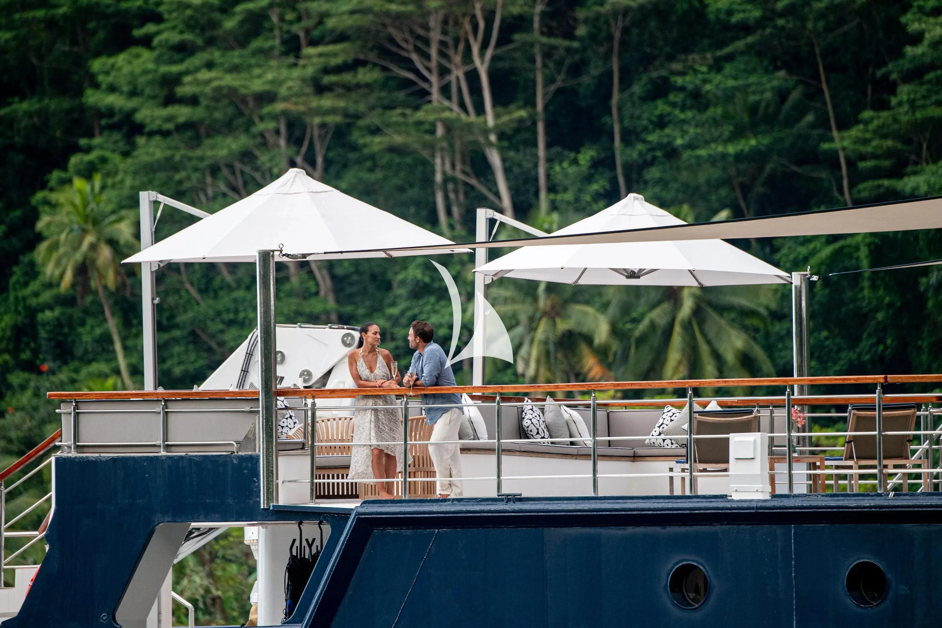 a group of people on a boat aboard LATITUDE Yacht for Sale