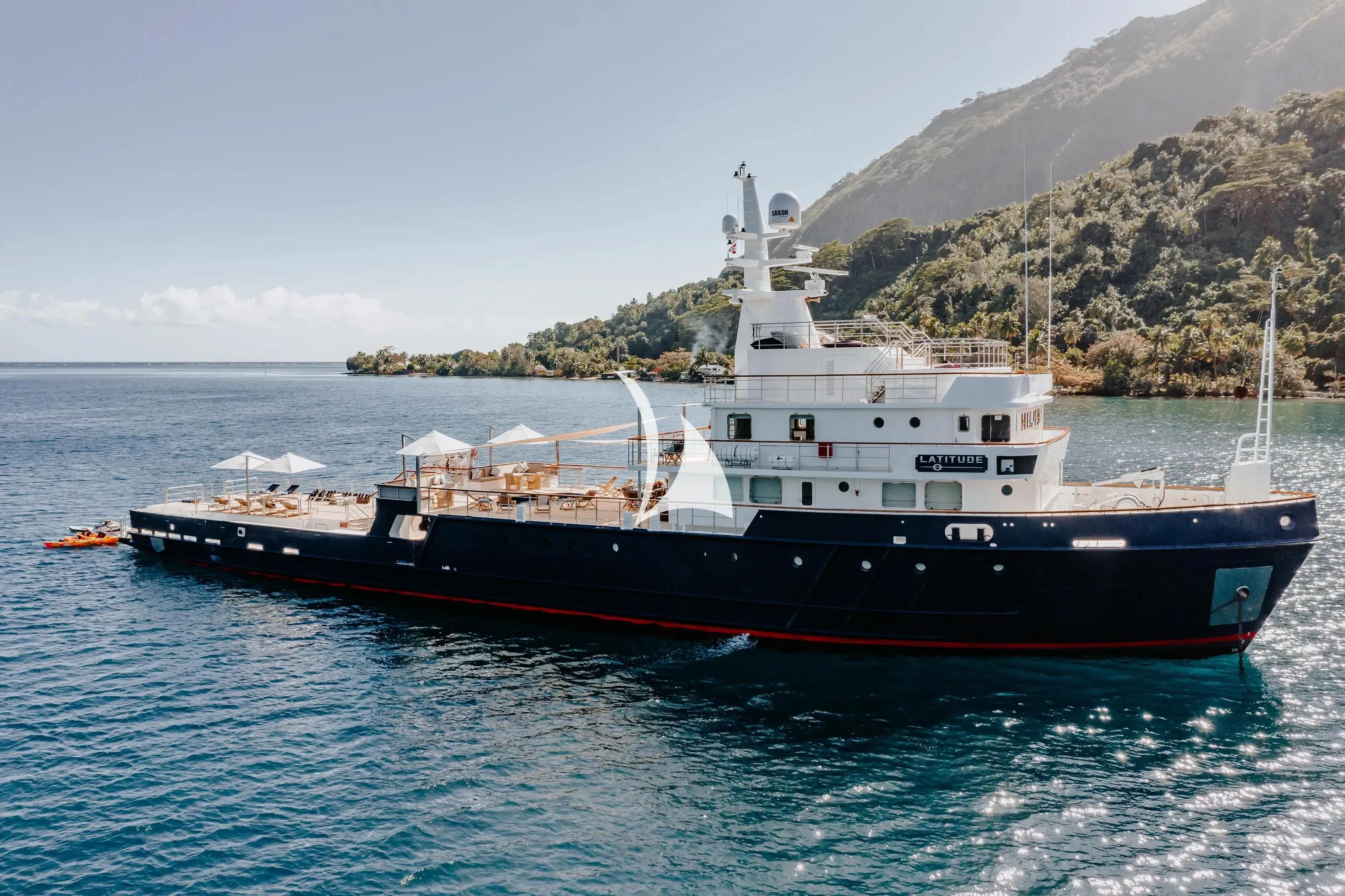 a boat in the water aboard LATITUDE Yacht for Sale