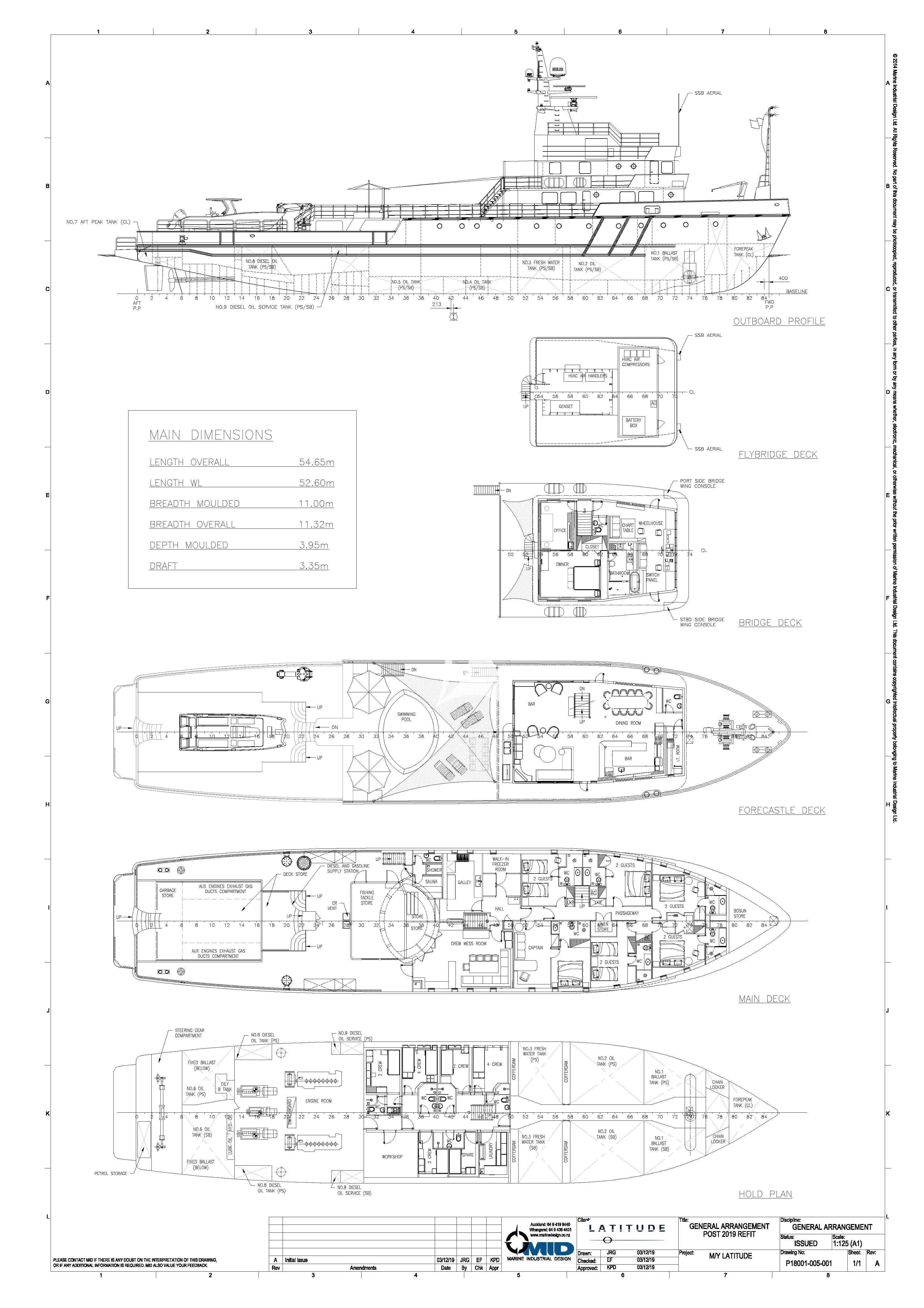 diagram aboard LATITUDE Yacht for Sale