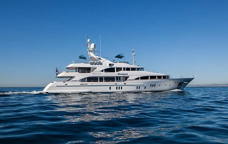 a boat in the water aboard DOMANI Yacht for Sale