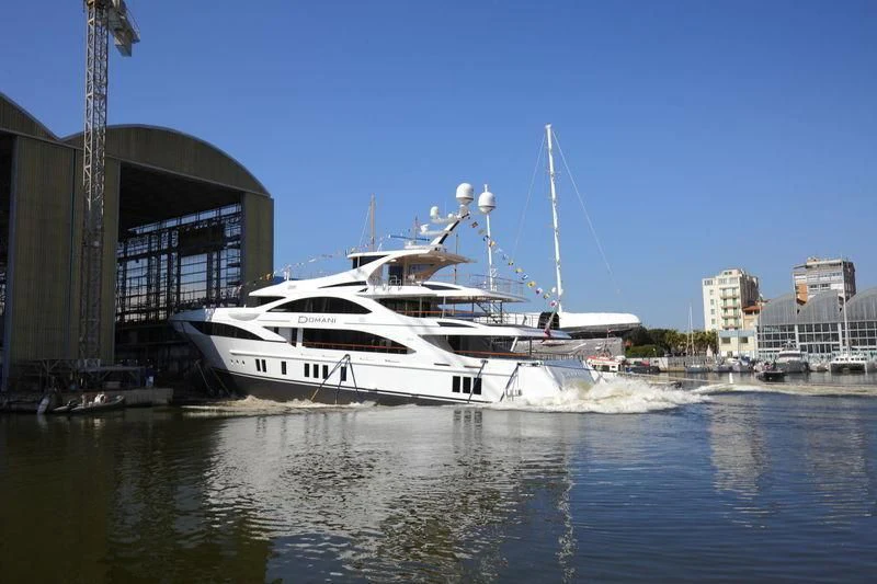 a boat on the water aboard DOMANI Yacht for Sale