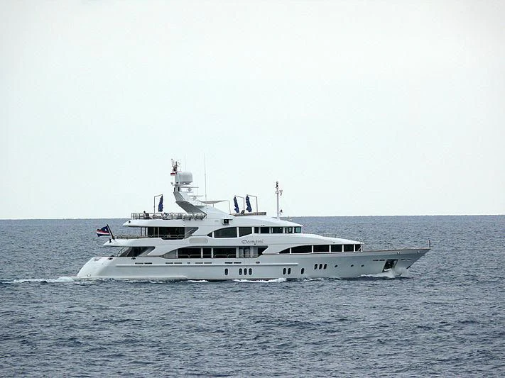a boat in the water aboard DOMANI Yacht for Sale