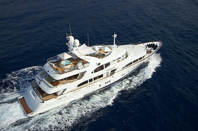 a ship on the water aboard DOMANI Yacht for Sale