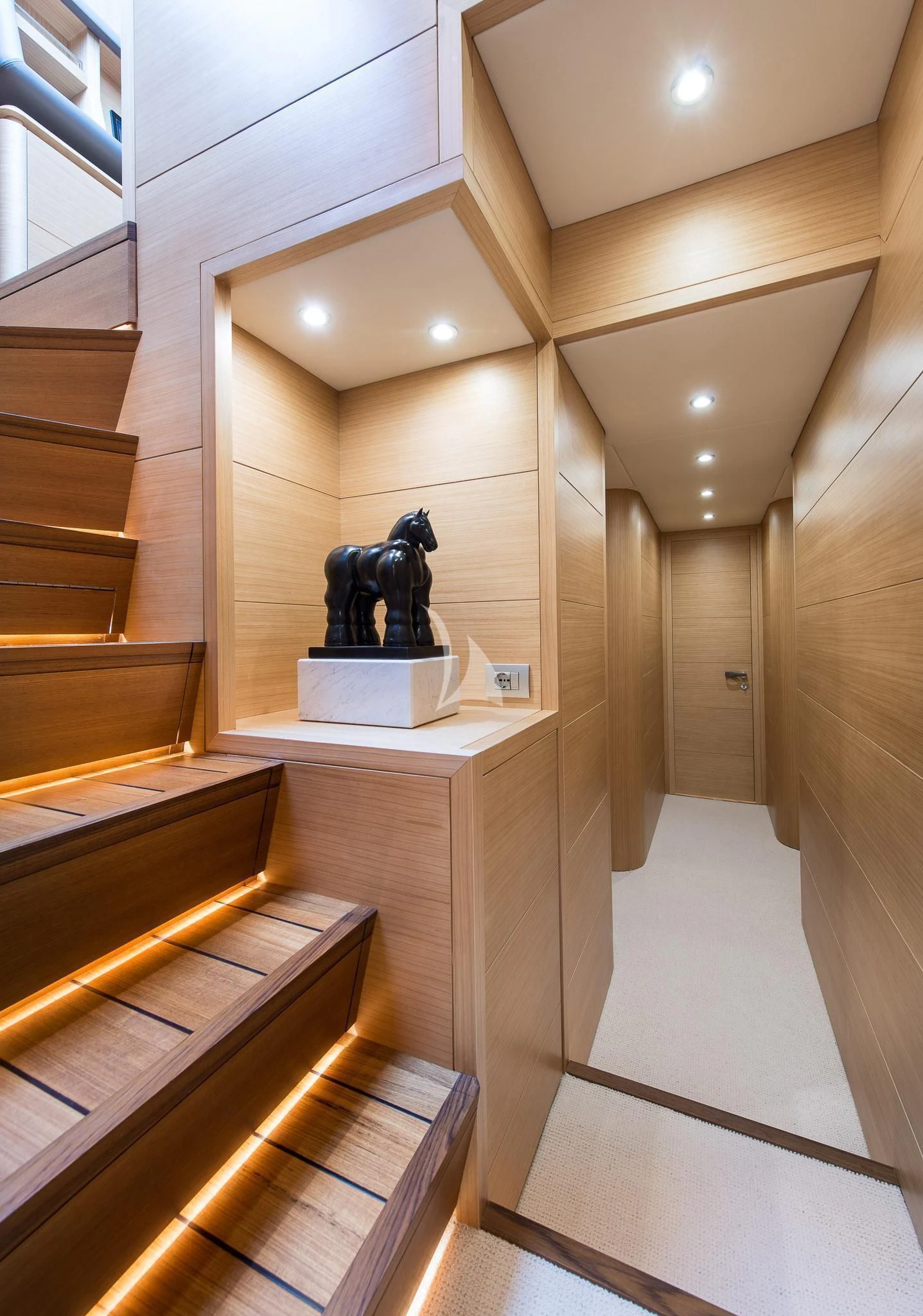 a statue in a room aboard MIREDO Yacht for Sale