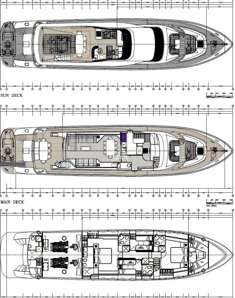 diagram, engineering drawing aboard MIREDO Yacht for Sale