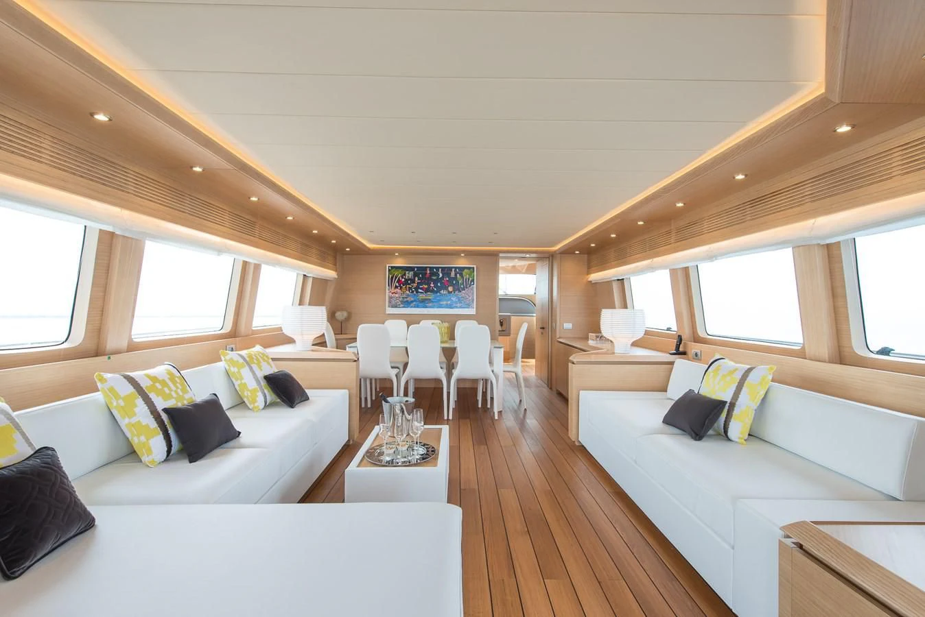 a room with a bed and a couch aboard MIREDO Yacht for Sale