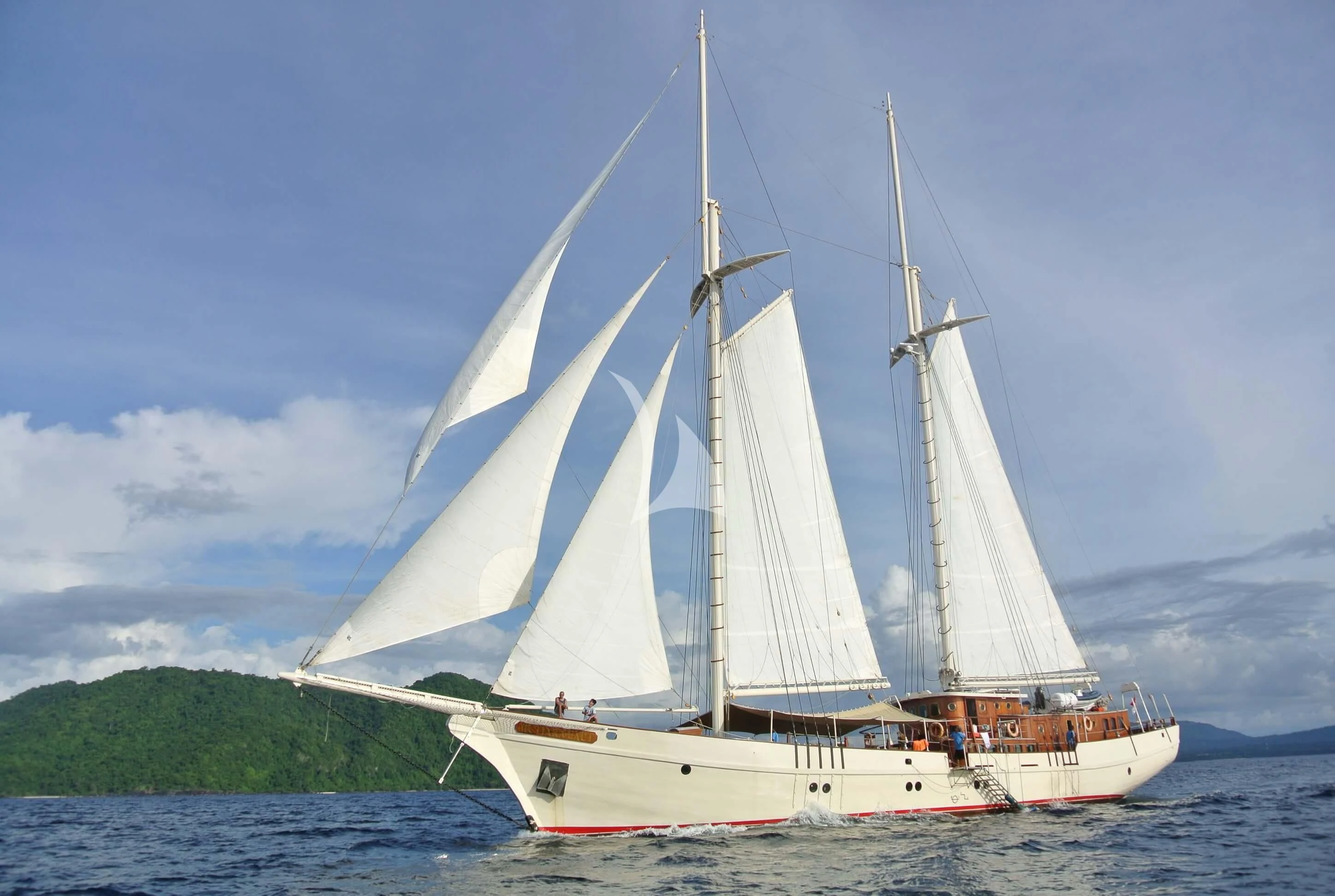 a sailboat on the water aboard MUTIARA LAUT Yacht for Sale