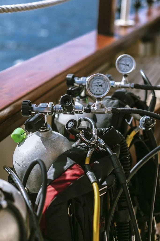 a close-up of a bicycle aboard MUTIARA LAUT Yacht for Sale