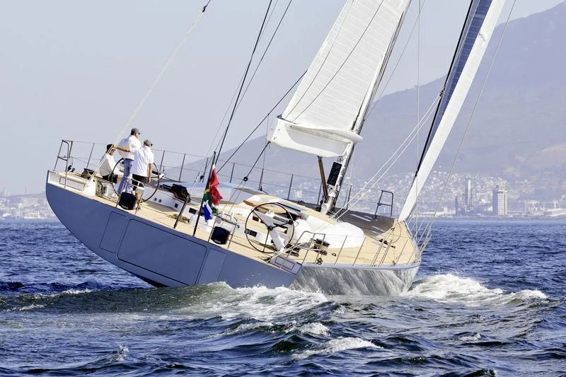 a boat sailing on the sea aboard ALLSMOKE Yacht for Sale
