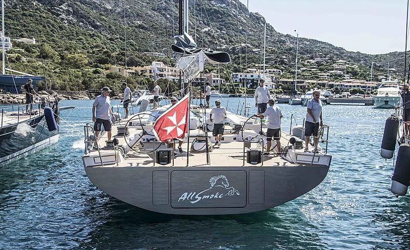 a boat with people on it aboard ALLSMOKE Yacht for Sale