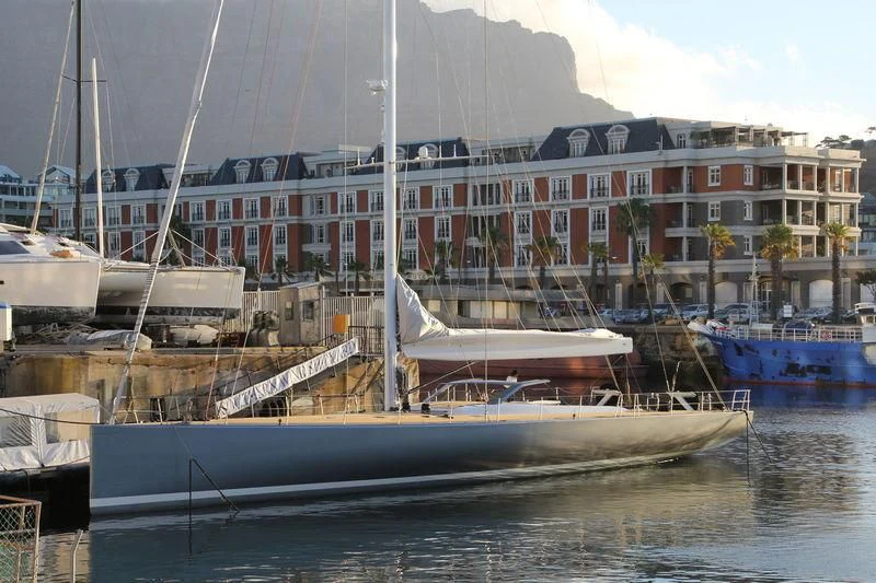 a boat docked in a harbor aboard ALLSMOKE Yacht for Sale