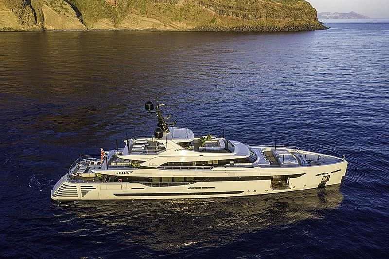 a white boat in the water aboard LEL Yacht for Sale