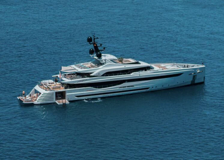 a white yacht in the water aboard LEL Yacht for Sale