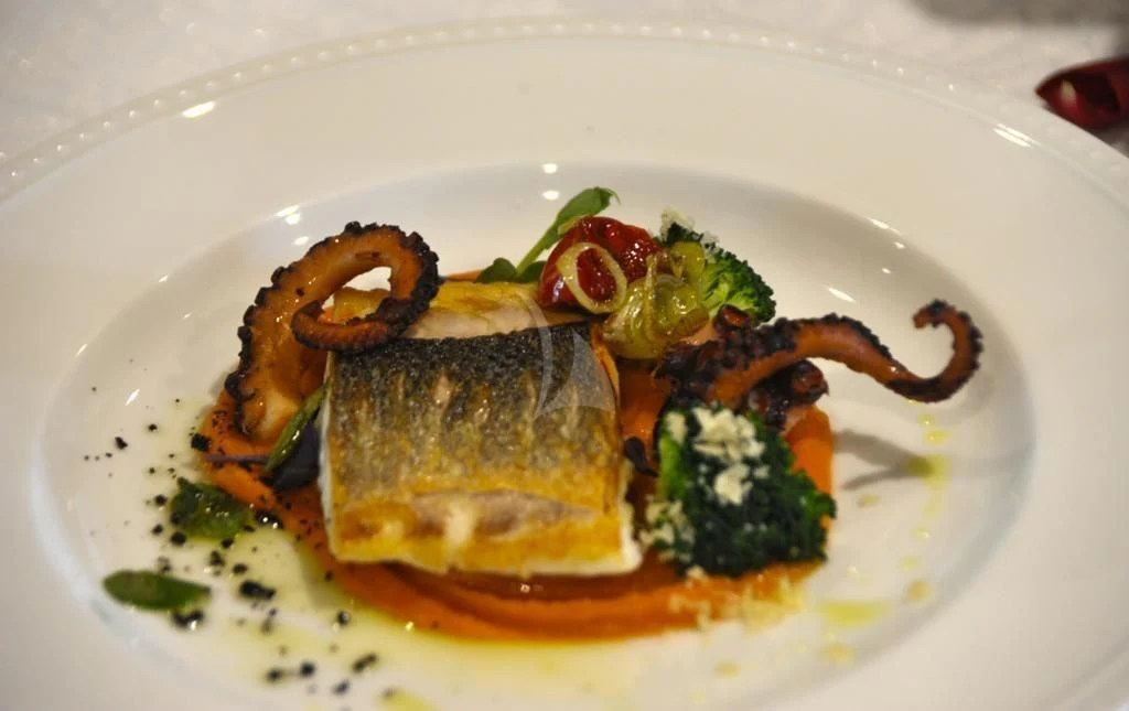 a plate of food aboard LEL Yacht for Sale