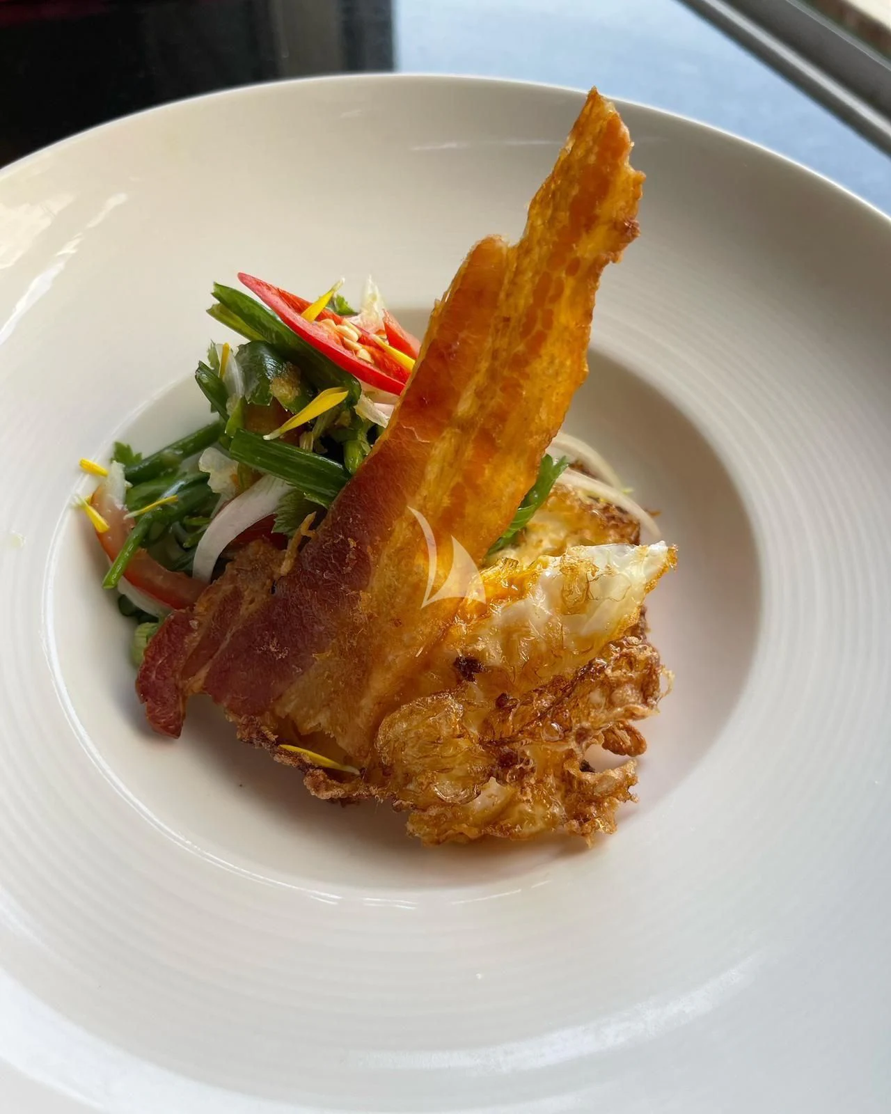 a plate of food aboard LEL Yacht for Sale