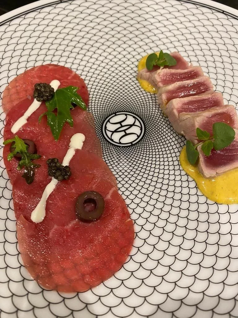 a group of food on a table aboard LEL Yacht for Sale