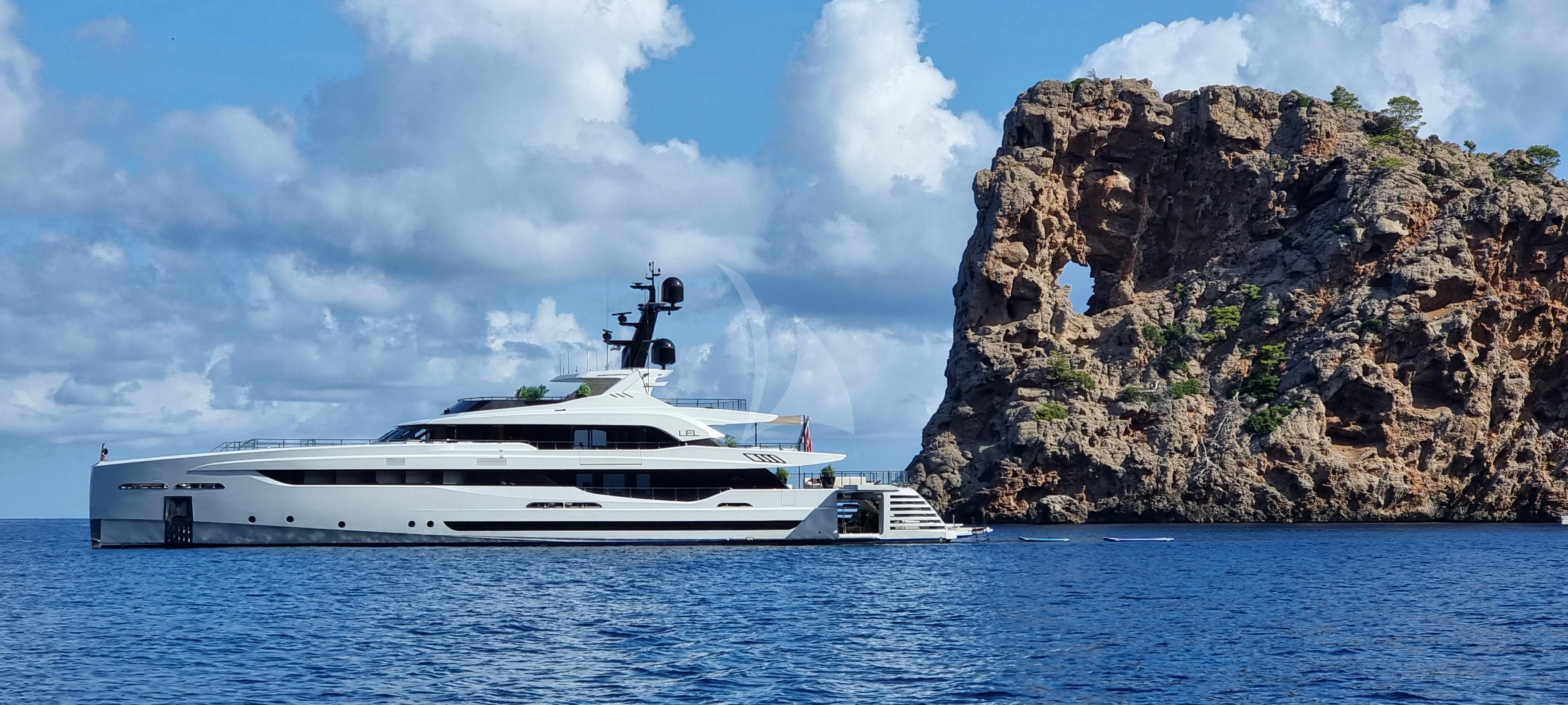 a white yacht in the water aboard LEL Yacht for Sale