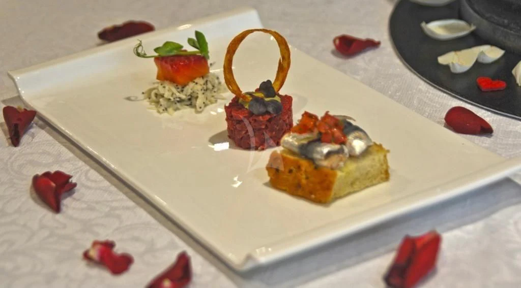 a plate of dessert aboard LEL Yacht for Sale