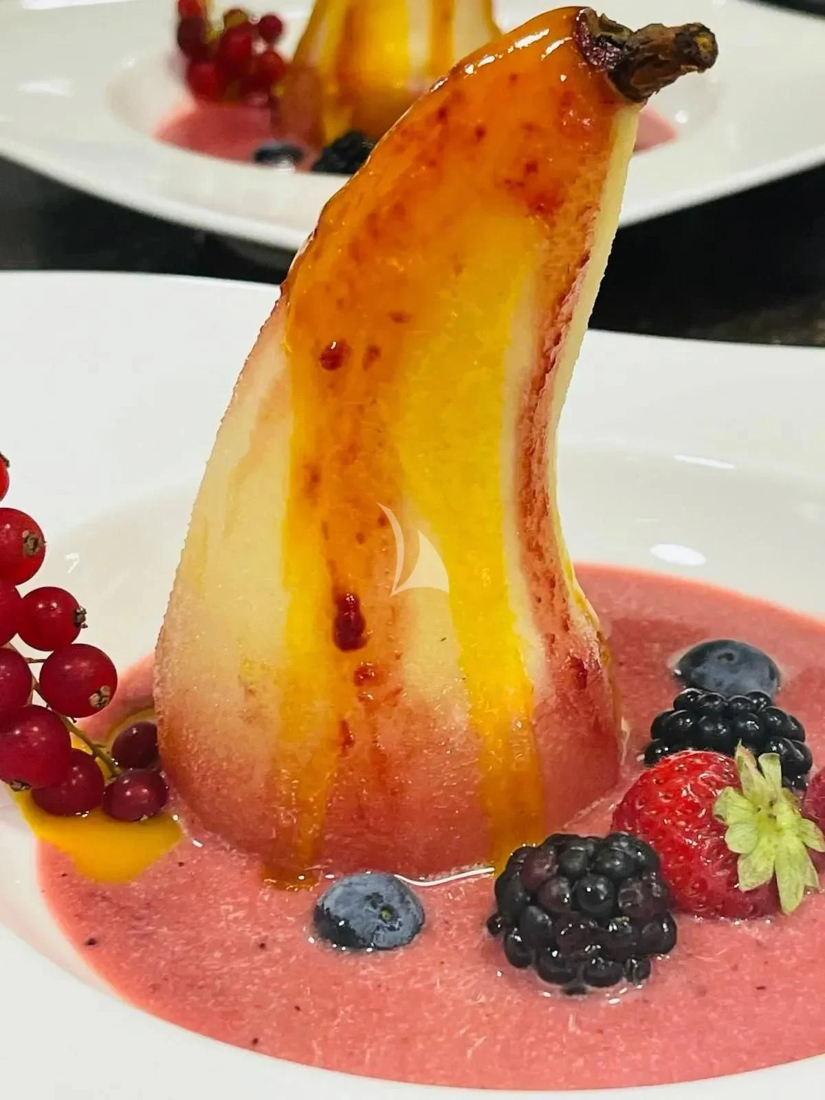 a piece of food on a plate aboard LEL Yacht for Sale