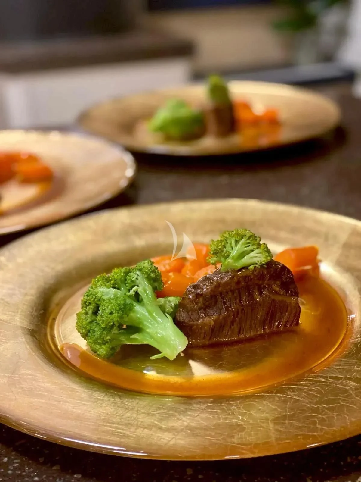 a plate of food aboard LEL Yacht for Sale