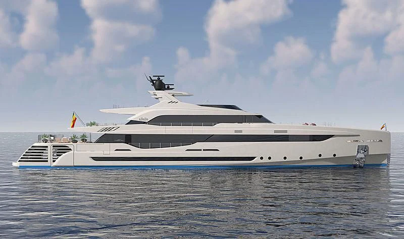 a large white yacht aboard LEL Yacht for Sale