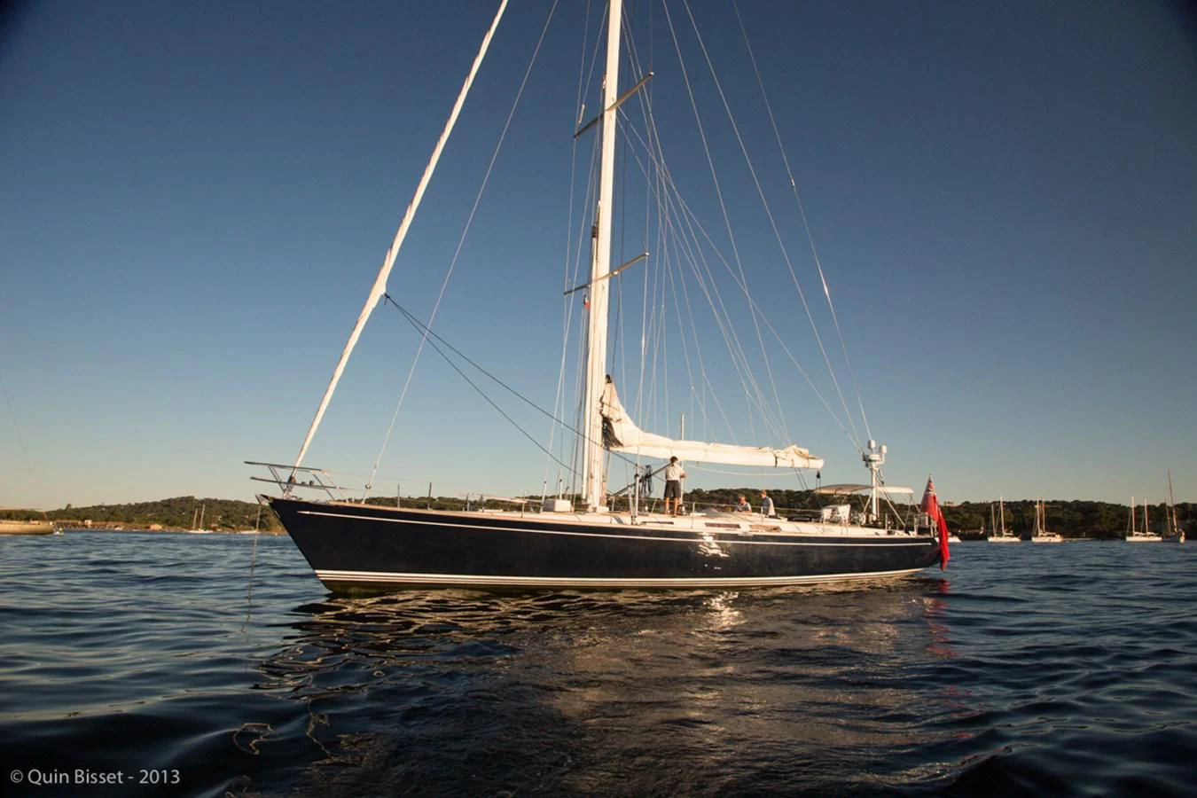 a sailboat on the water aboard FAR OUT Yacht for Sale