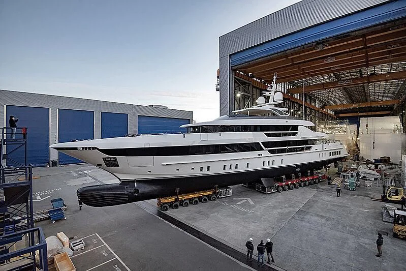 a large white airplane aboard ORAS Yacht for Sale