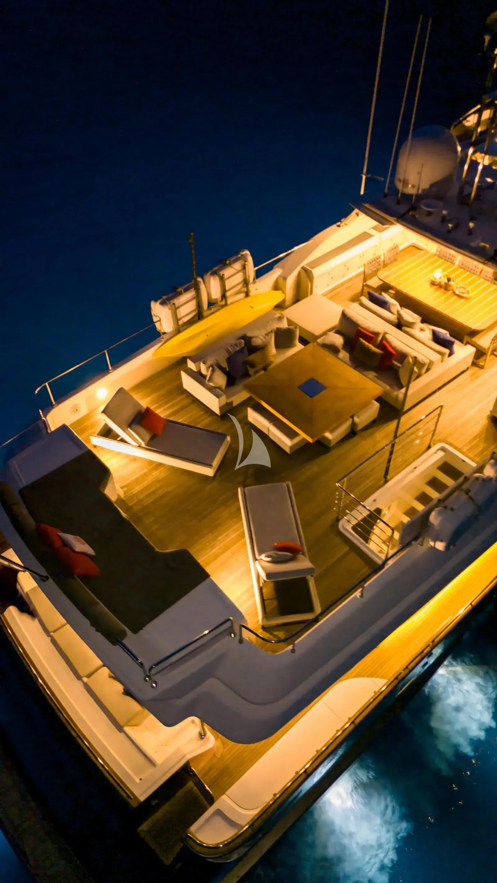 a pool with a building in the background aboard THALYSSA Yacht for Charter